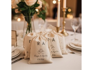 Custom Wedding Favor Kit Bag Drawstring