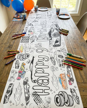 Race Car Coloring Banner