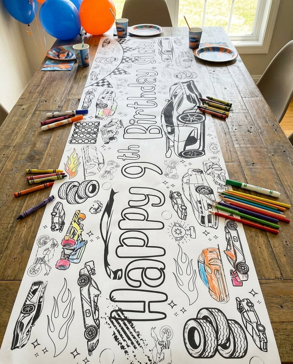 Race Car Coloring Banner