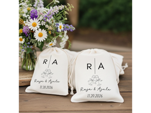 Custom Wedding Favor Kit Bag Drawstring