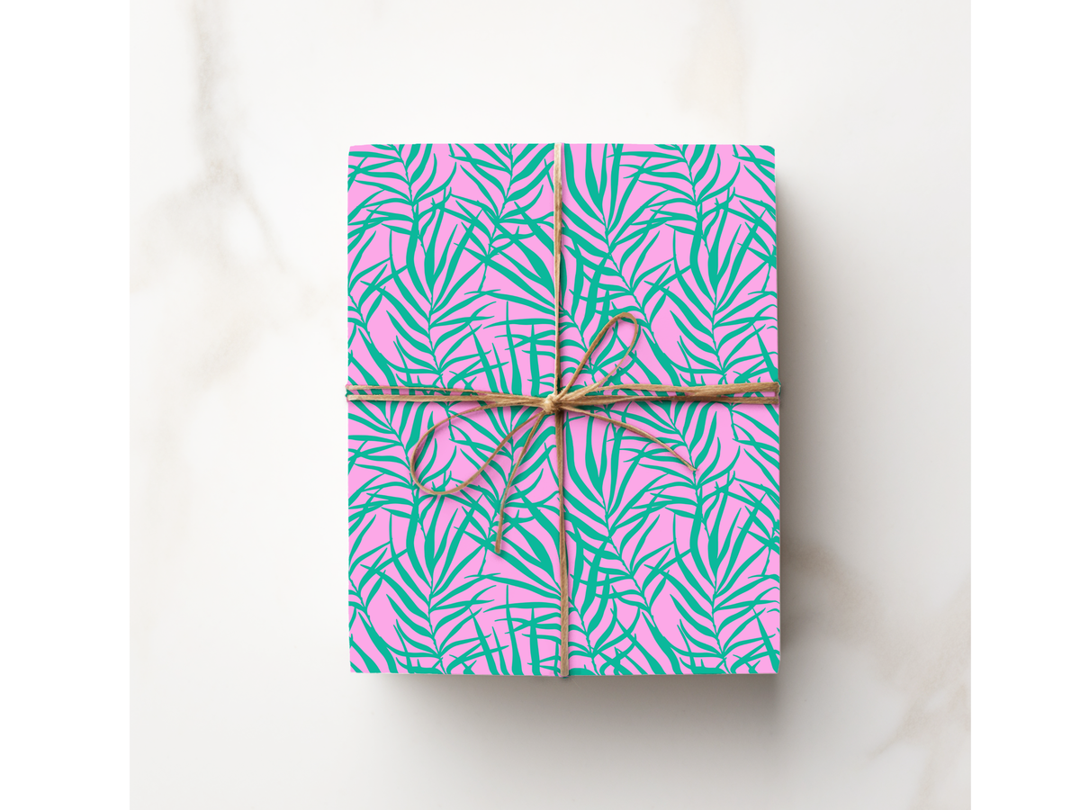 Pink and Green Tropical Gift Wrap