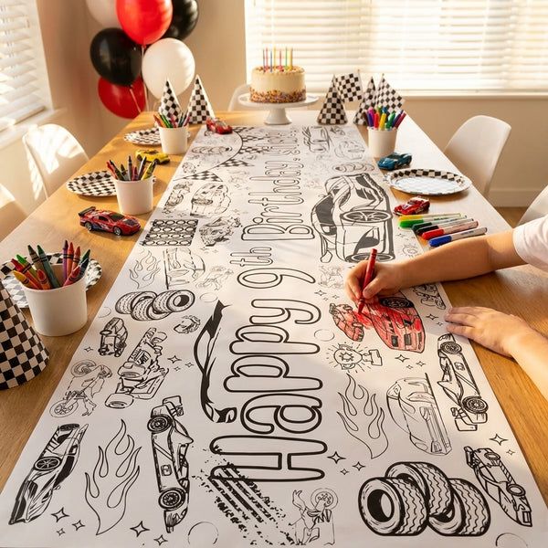 Race Car Coloring Banner