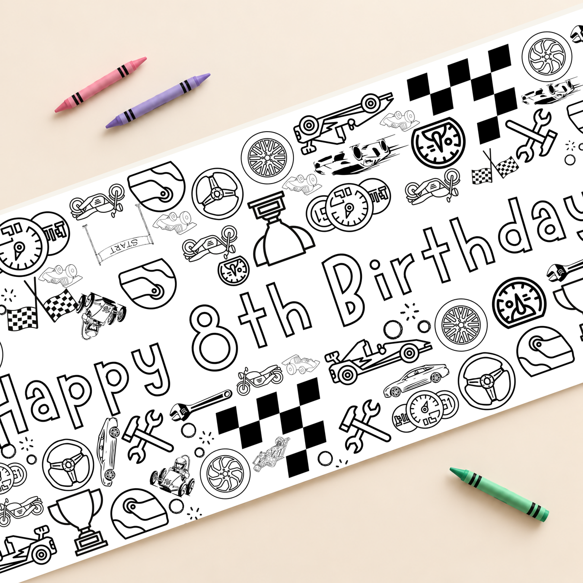 Grand Prix Racing Coloring Banner