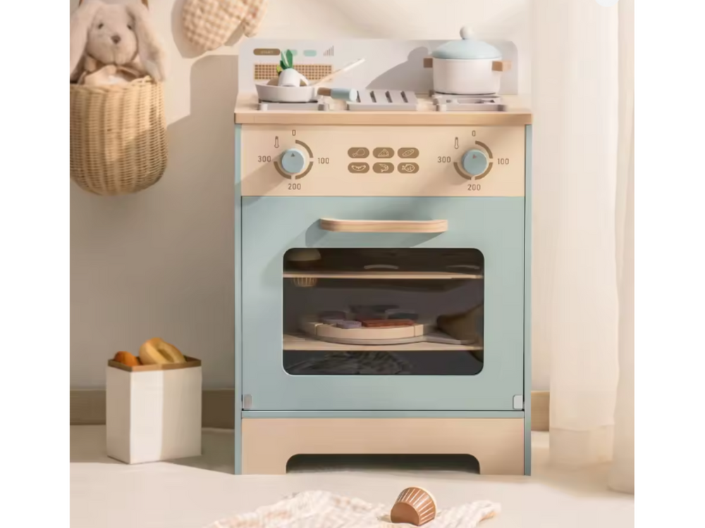 Pretend Play Toy Oven Wooden Kitchen Playset
