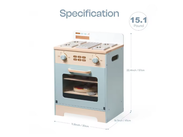 Pretend Play Toy Oven Wooden Kitchen Playset