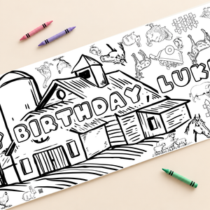 Farm Animals Coloring Banner