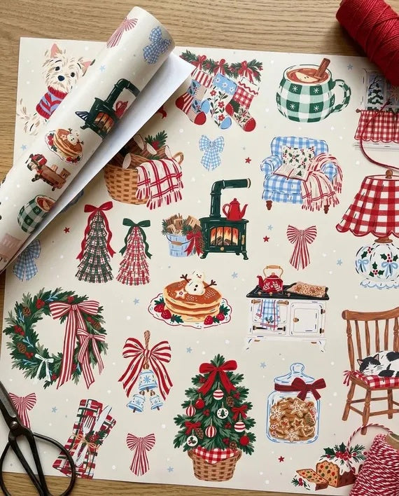 Cozy Cottage Christmas Gift Wrap