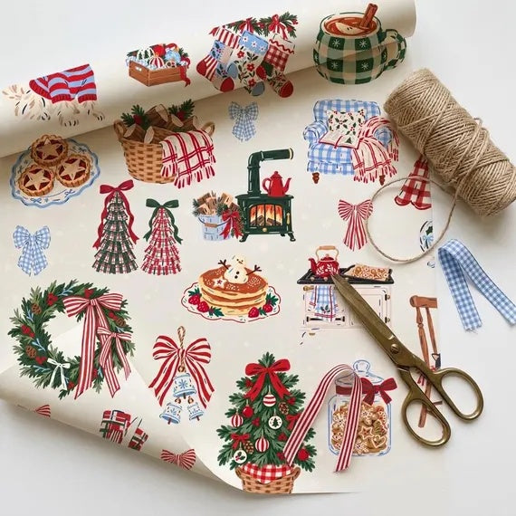 Cozy Cottage Christmas Gift Wrap