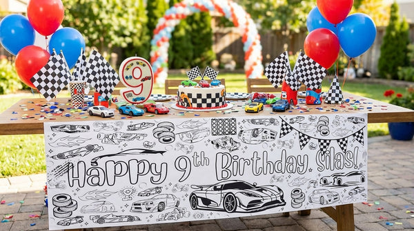 Race Car Coloring Banner