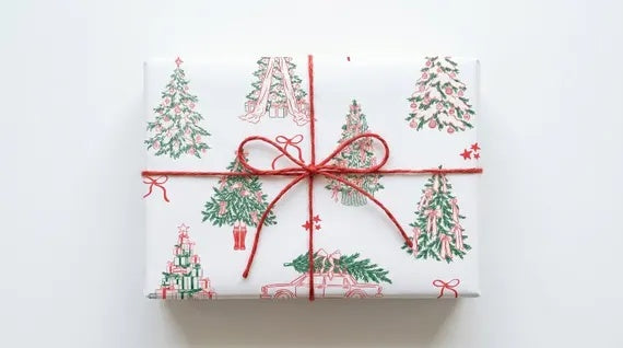 Christmas Trees and Bows Gift Wrap