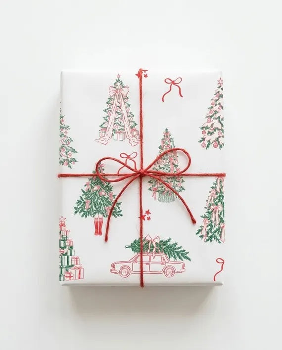 Christmas Trees and Bows Gift Wrap