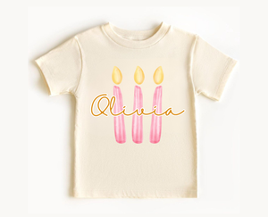 Custom Name Candle Girl Birthday Tee