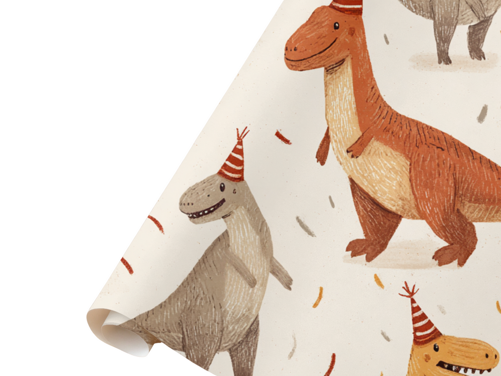 Dinosaur Party Hat Gift Wrap