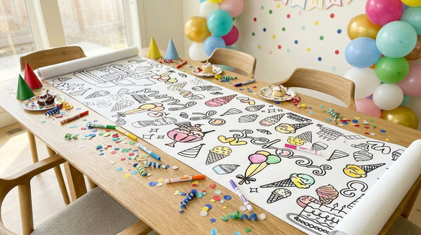 Ice Cream Theme Coloring Banner