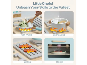 Pretend Play Toy Oven Wooden Kitchen Playset