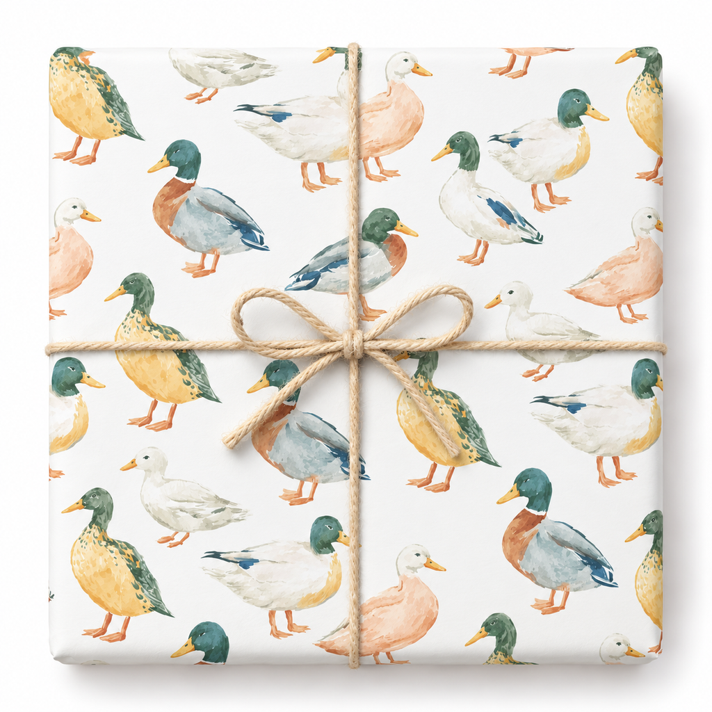 Watercolor Duck Gift Wrap