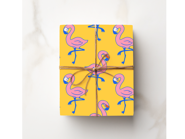 Flamingo Abstract Yellow Pink