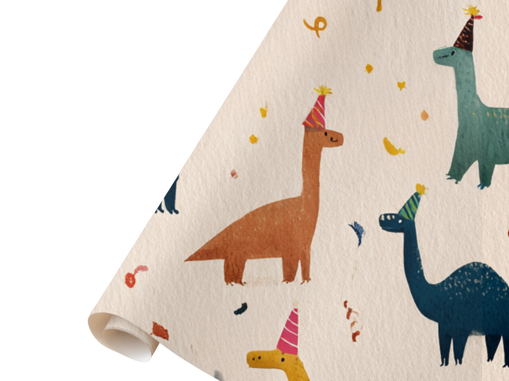 Dinosaur Party Hat Gift Wrap