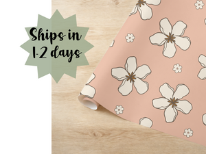 Boho Flower Pink Dish Wrapping Paper