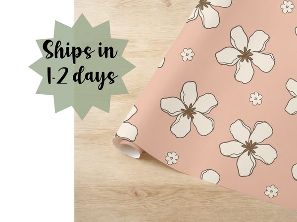 Boho Flower Pink Dish Wrapping Paper