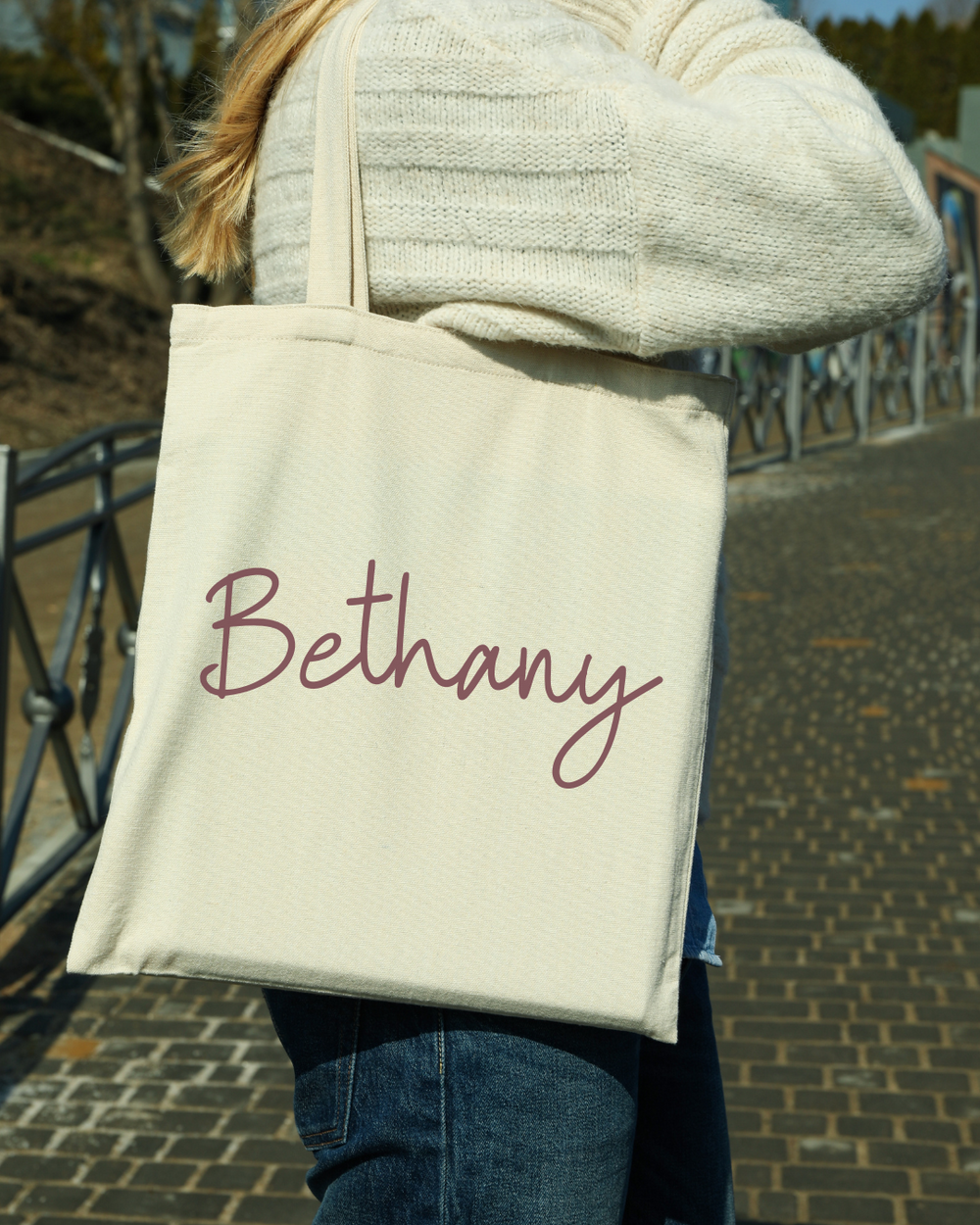 Personalized Cursive Tote Bag