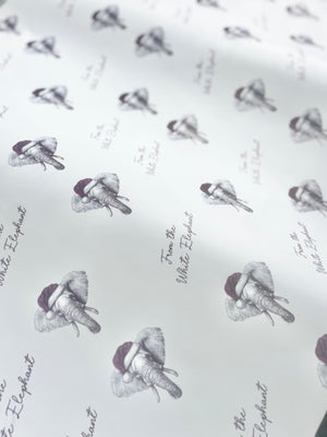 Cute White Elephant Gift Wrap
