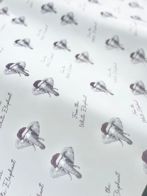 Cute White Elephant Gift Wrap