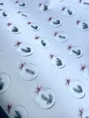 Pink Blush Ornament & Pine Gift Wrap