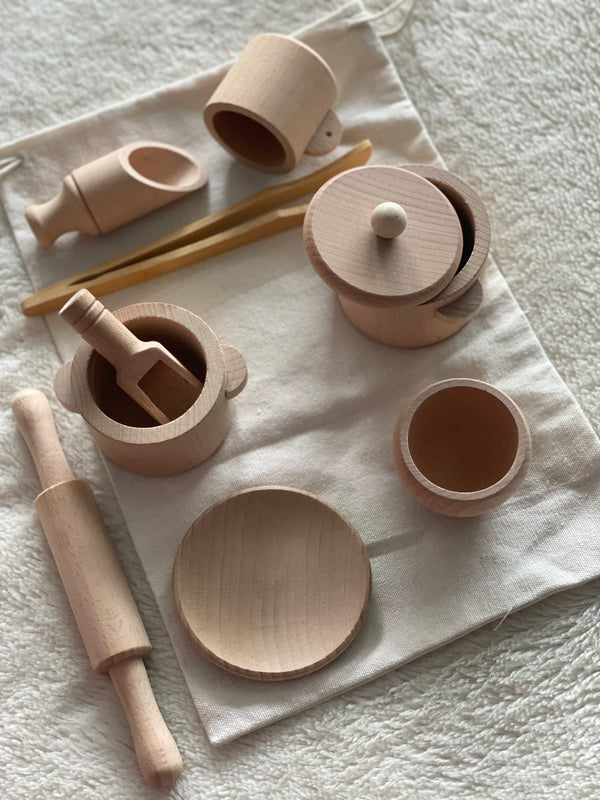 Montessori Wooden Sensory Kichen Set of 9
