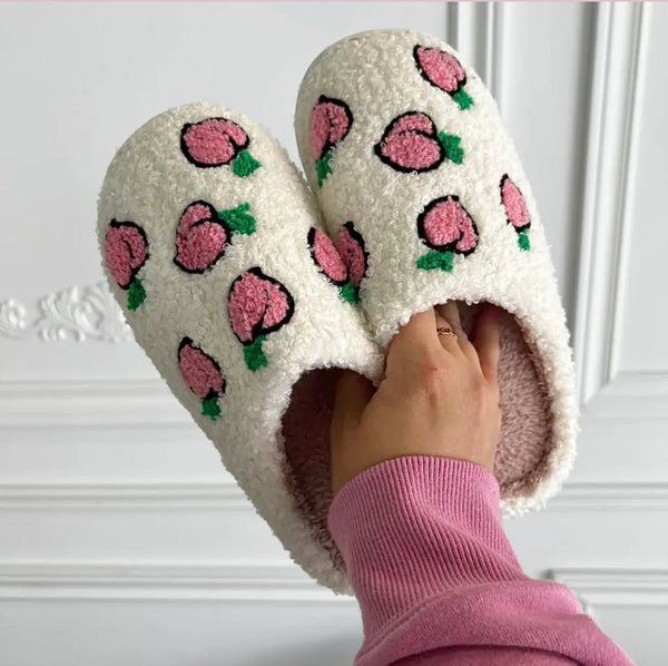 Peachy Green and Pink Home Slippers