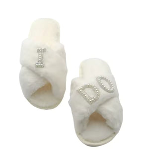 BRIDE/WIFEY Plush Slippers Bride