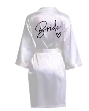 Wedding Party Team Bride Robe Kimono Satin Bridesmaid Bathrobe
