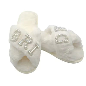 BRIDE/WIFEY Plush Slippers Bride
