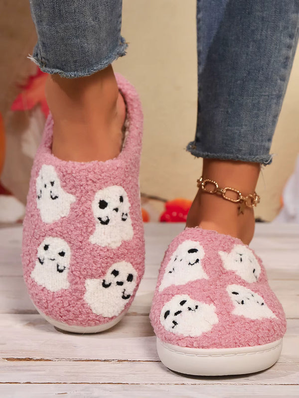 Pink Cute Ghost House Slippers