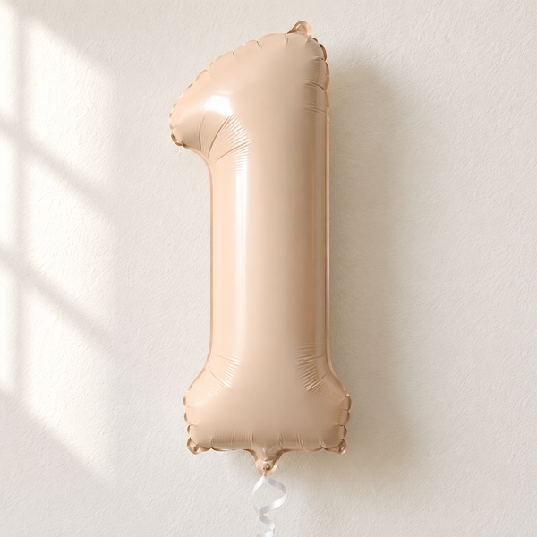 Beige Number 1 Birthday Balloon