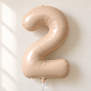 Beige Number 2 Birthday Balloon