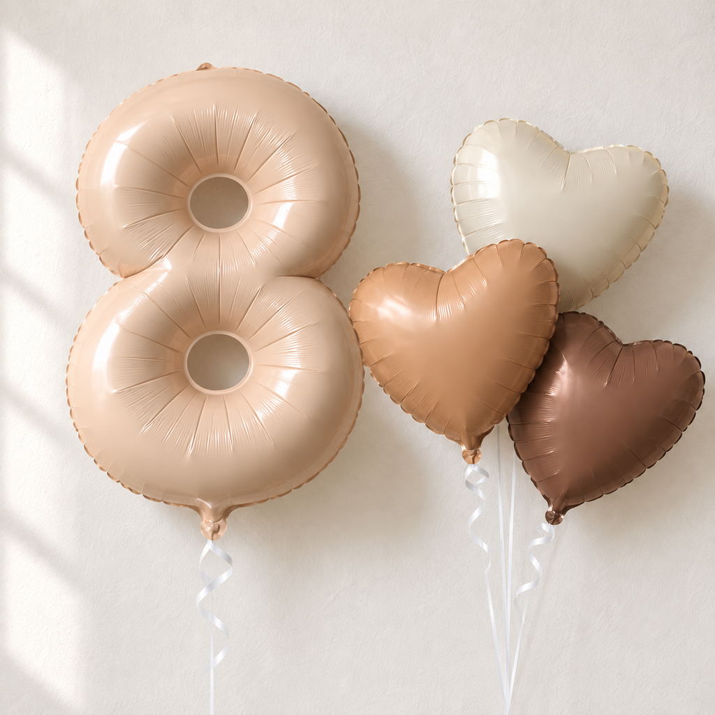 Beige Number 8 Birthday Balloon – TintsandTots LLC