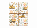 Personalized watercolor builder birthday gift wrap with the approved thin natural jute bow