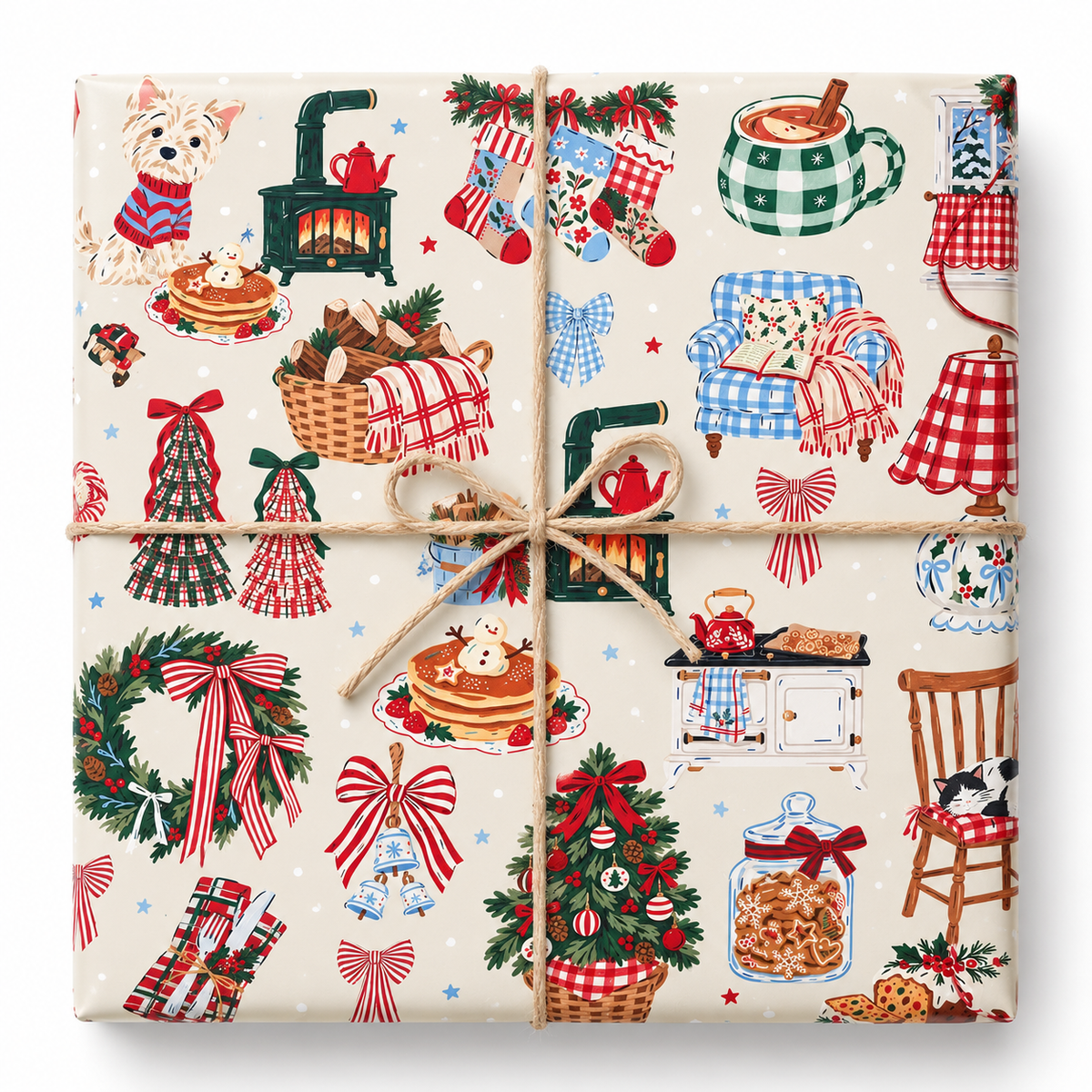 Cozy Cottage Christmas Gift Wrap