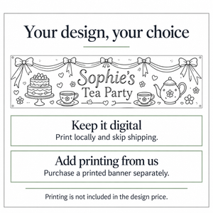 Print your custom digital design locally or purchase banner printing from us separately.