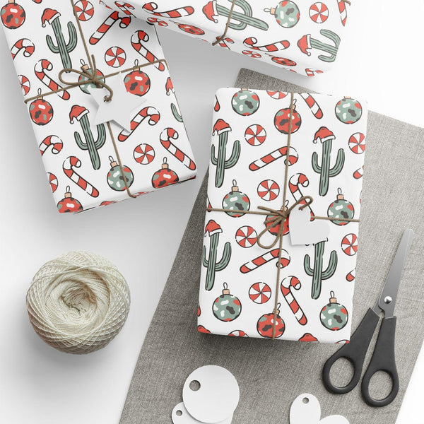 Cactus Candy Cane Gift Wrap
