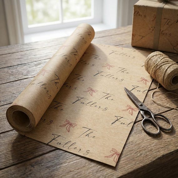 Family Name Kraft Gift Wrap — Etsy product photo 83