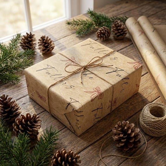 Family Name Kraft Gift Wrap — Etsy product photo 82