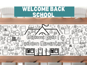 Back to School Coloring Banner – Large 6-Foot Personalized Poster