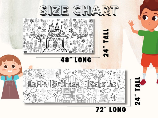 Back to School Coloring Banner – Large 6-Foot Personalized Poster