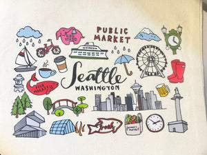 Organic Seattle Cityscape Tote Bag Gift