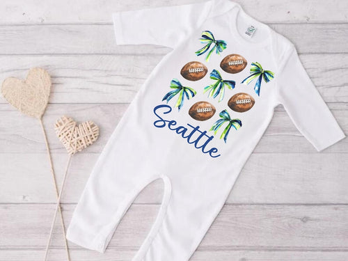Seattle Seahawks Infant Coverall with Bow