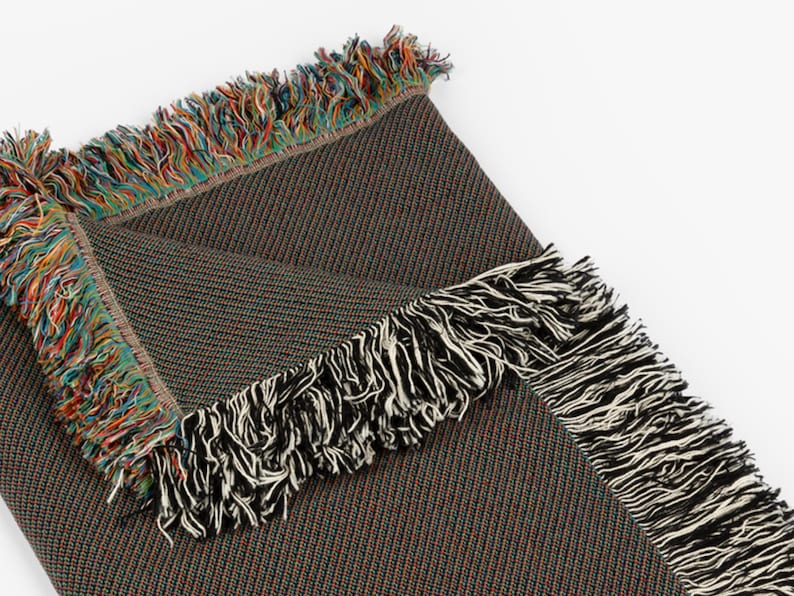 Woven Mushroom Pattern Throw Blanket