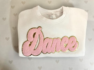 Dance Pink Chenille Youth Sweatshirt