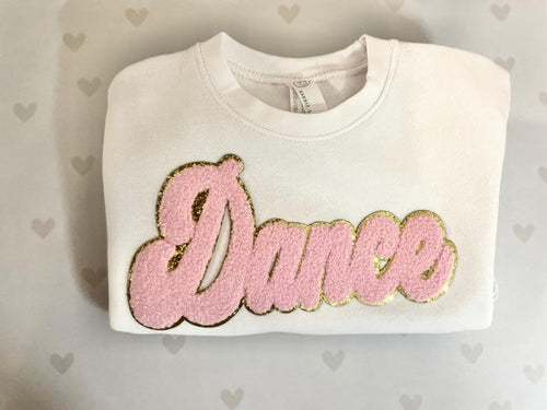 Dance Pink Chenille Youth Sweatshirt